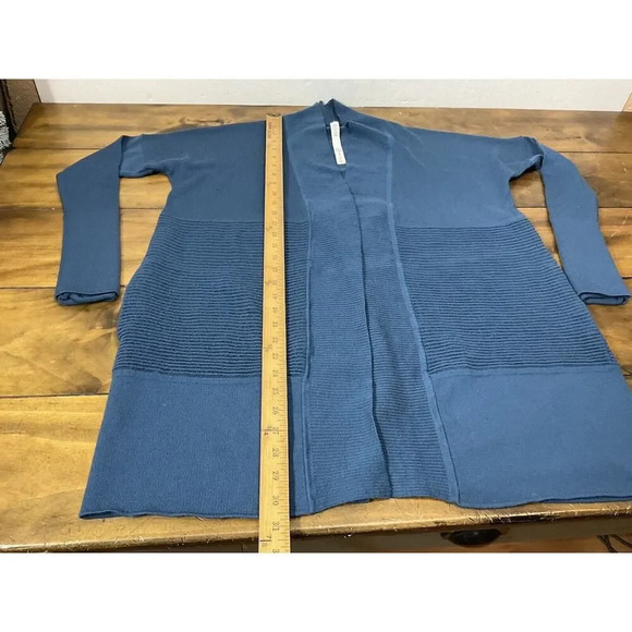 Lululemon Merino Wool Sit In Lotus Wrap II Cardigan Sweater Petrol Blue Size 6 - Picture 6 of 9